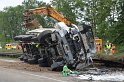 LKW umgestuerzt A 1 Rich Saarbruecken P196